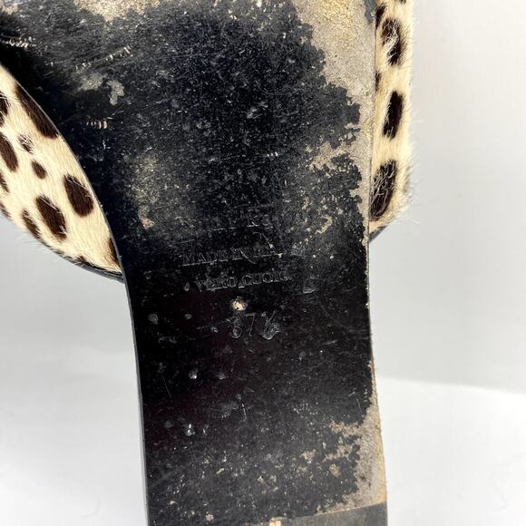 JENNI KAYNE Calf Hair Cheetah Mules Size 6.5 EU 37.5 Pointed Toe Animal Print - Picture 10 of 10